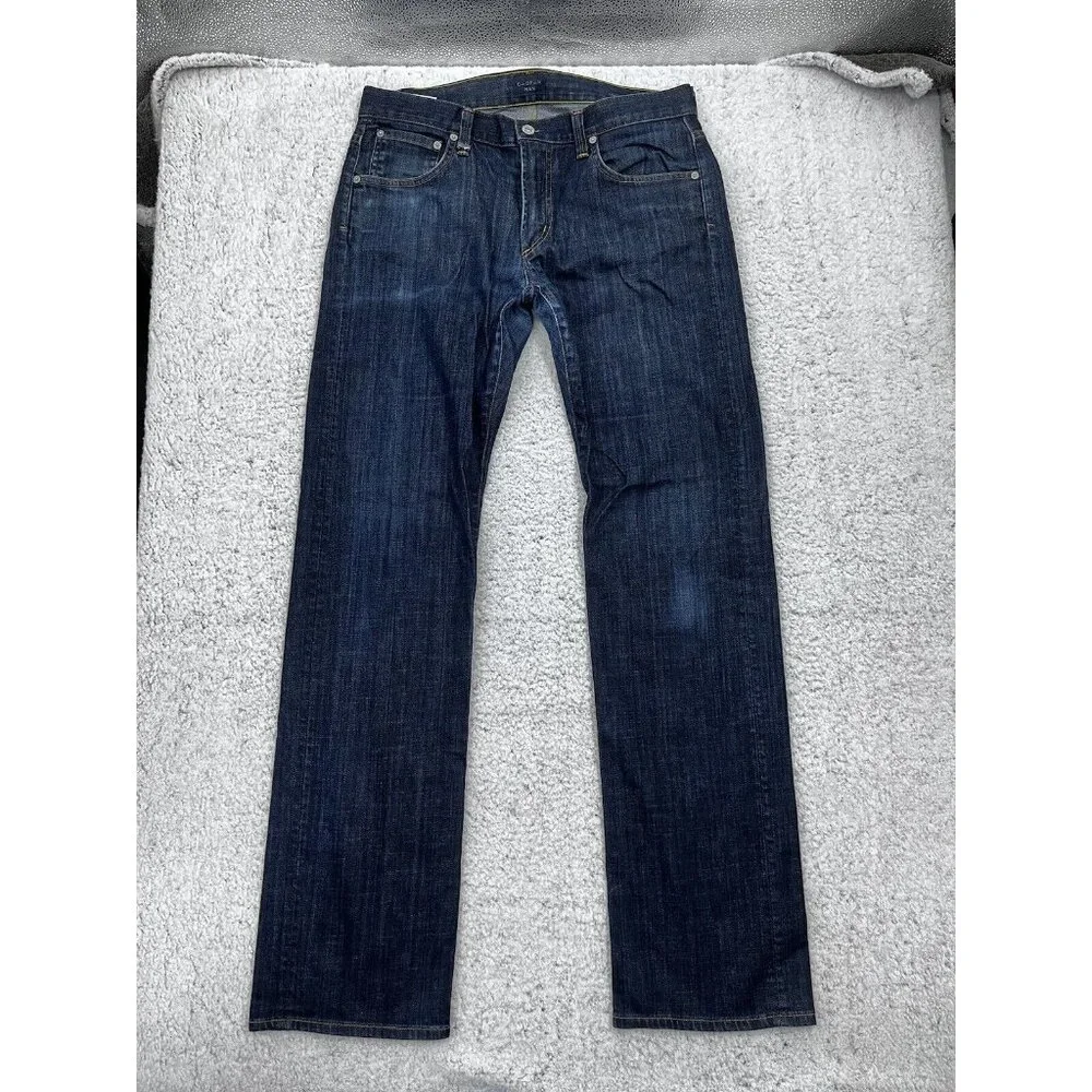 Citizens of Humanity Sid Jeans Mens 32x32 Dark Wash Straight Leg Stretch Denim - Picture 2 of 16